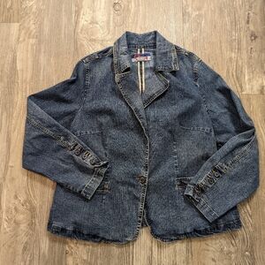 WAH Jeans vintage womens blue denim blazer size L